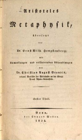 Aristoteles Metaphysik, 1