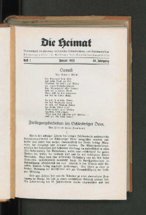 Freilegungsarbeiten im Schleswiger Dom. Von Freerk Haye Hamkens. I.