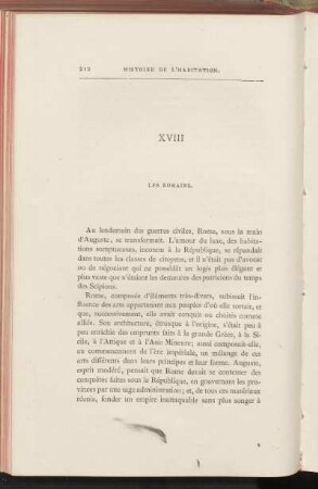 XVIII. Les romains.
