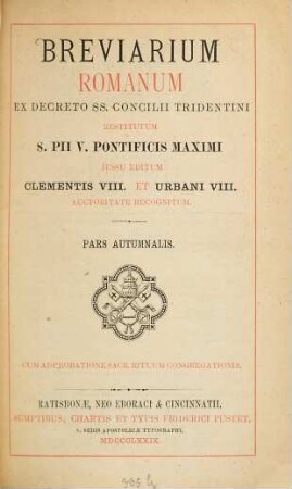 Breviarium romanum ex decreto SS. Concilii Tridentini. 4