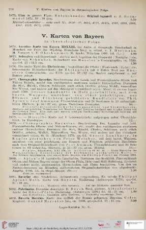 V. Karten von Bayern (Nr. 5874 - 5934)