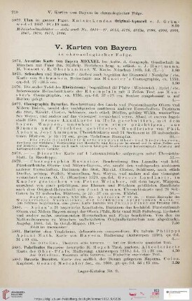 V. Karten von Bayern (Nr. 5874 - 5934)
