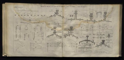Pl. VIII. - Travail du fer dans les rails et les éclisses. - Pose en courbes. - Voies métaliiques.