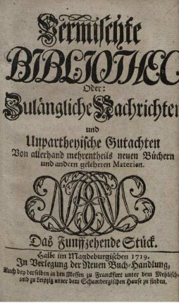 Das Funffzehende Stück.