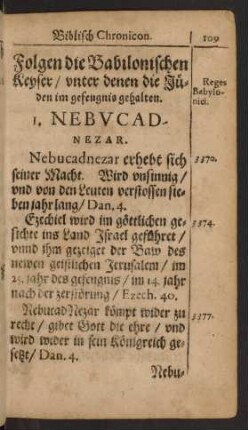 Folgen die Babilonischen Keyser/ unter denen die Jüden im gefengnis gehalten.