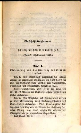 Amtliche Sammlung der Bundesgesetze und Verordnungen der Schweizerischen Eidgenossenschaft. 2, 2. 1851