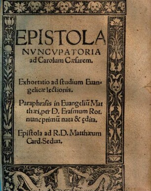 Epistola Nvncvpatoria ad Carolum Caesarem