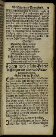 Folgen noch etliche Gebete in Kirchen und allerhand Ständen zugebrauchen.