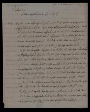 Nr. 1: Brief von Franz Xaver von Zach an Georg Christoph Lichtenberg, Gotha, 12.3.1794