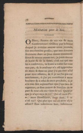 Méditation pour le Soir.