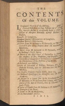 The Contents of this Volume