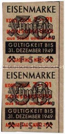 Bezugskarte für Eisenwaren