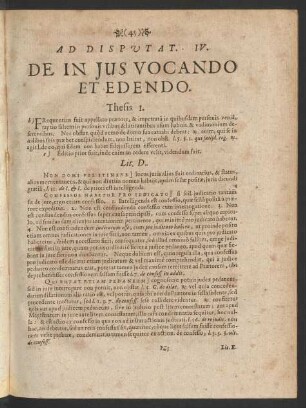 Ad Disputat. IV. De In Ius Vocando Et Edendo