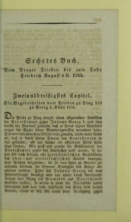 Sechstes Buch. Vom Prager Frieden bis zum Tode Friedrich August's II. 1763