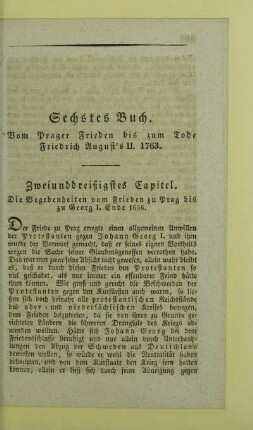 Sechstes Buch. Vom Prager Frieden bis zum Tode Friedrich August's II. 1763
