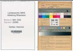 Entnazifizierung Heinrich Gerber , geb. 28.07.1903 (Bergmann)