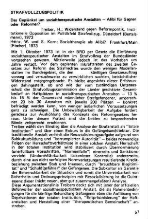 57-64, Strafvollzugspolitik