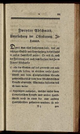 Zweyter Abschnitt. Untersuchung der Offenbarung Johannis.