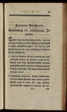 Zweyter Abschnitt. Untersuchung der Offenbarung Johannis.