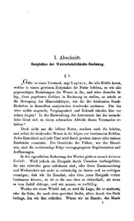 I. Abschnitt. Hauptsätze der Wahrscheinlichkeits-Rechnung.