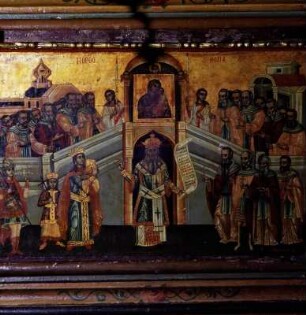 Kolymvári. Moní Goniás. Moní tu Goniá bei Kolymvári. Ikone der Orthodoxía, 18. Jh., im Ikonostasion