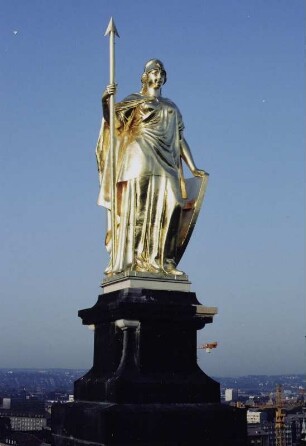 Saxonia : Dresden, Ständehaus, Figur der Saxonia als Bekrönung der Turmhaube