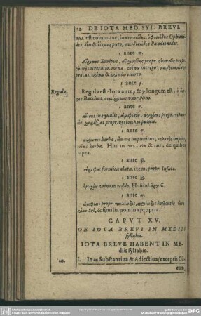 Caput XV. De Iota Brevi Mediis syllabis
