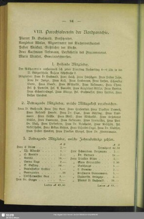 VIII. Parochialverein der Nordparochie