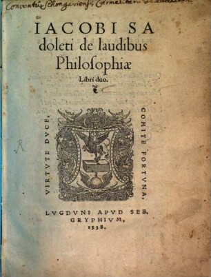 De laudibus philosophiae libri II. : libri duo