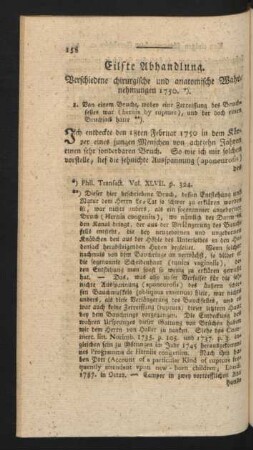 Eilfte Abhandlung. Verschiedene chirurgische und anatomische Wahrnehmungen 1750.