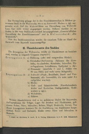II. Handelswaren des Stahles