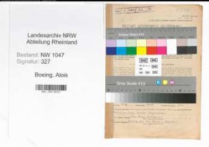 Entnazifizierung Alois Boeing , geb. 29.06.1900 (Strassenwaerter)