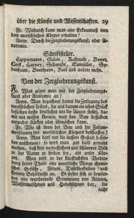 Von der Zergliederungskunst