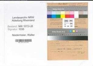 Entnazifizierung Walter Niedermeier , geb. 30.04.1912 (Postarbeiter)