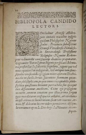 Bibliopola Candido Lectori.