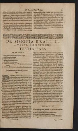 De Simonia Reali, Illiusque Diffinitione. Tertia Pars