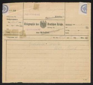 Brief von Hermann Georg Fiedler, Herma Fiedler und Ethel Mary Fiedler an Gerhart Hauptmann