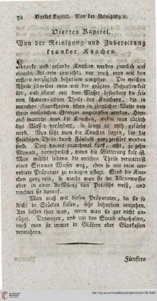 Viertes Kapitel: Von der Reinigung und Zubereitung kranker Knochen