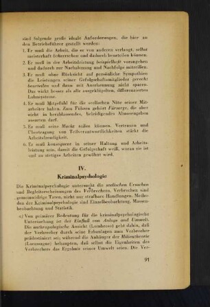 IV. Kriminalpsychologie