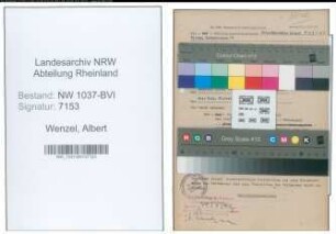 Entnazifizierung Albert Wenzel , geb. 02.08.1887 (Kriminalsekretaer)