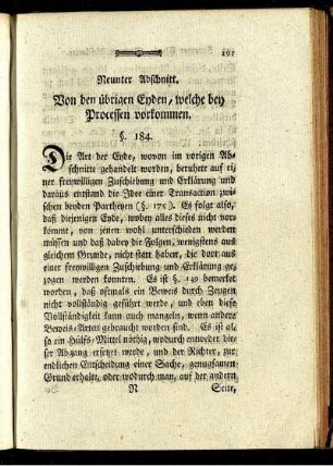 Neunter Abschnitt. Von den übrigen Eyden, welche bey Processen vokommen