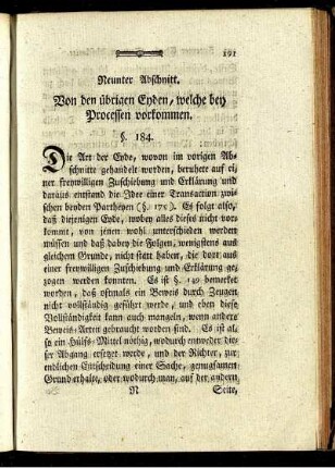 Neunter Abschnitt. Von den übrigen Eyden, welche bey Processen vokommen