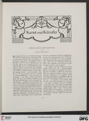 Über alles die Kritik!
