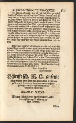 Schrifft D. M. L. an seine lieben Herrn und Freunde ...