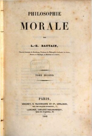 Philosophie morale, 2