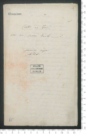 "Contes en Vers par un jeune Éxilé. Premier cayet 1801"