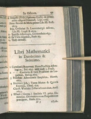 Libri Mathematici in Duodecimo & Sedecimo.