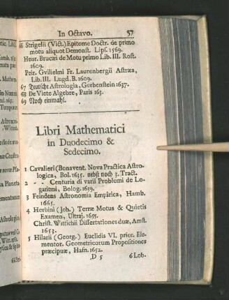 Libri Mathematici in Duodecimo & Sedecimo.