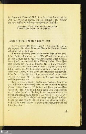 „Ein freies Leben führen wir“