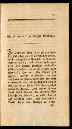 Ein Nebenstück zur vorigen Geschichte